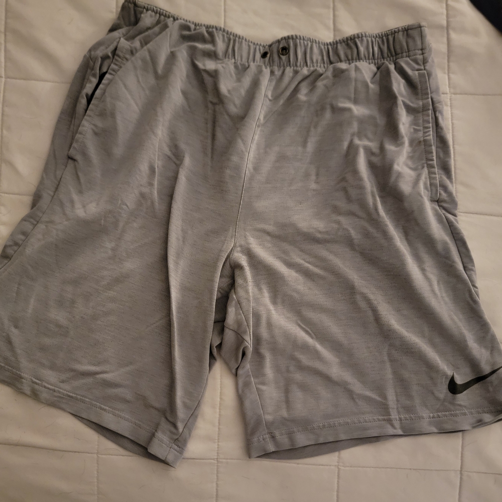 2 PAIR OF SHORTS-Nike Men's Light Gray Performance Athletic Shorts